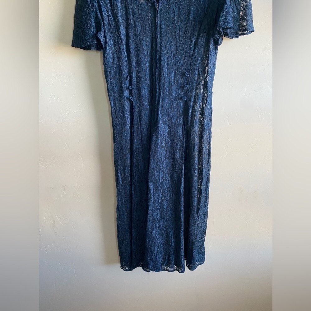 Vintage Dawn Joy Fashion - Navy Blue Lace dress - Picture 9 of 16